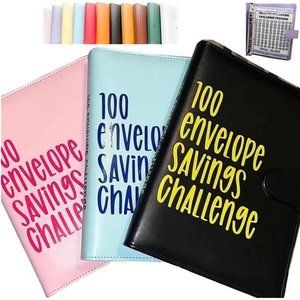 100 Envelope Challenge Binder Savings Book with Cash Envelopes